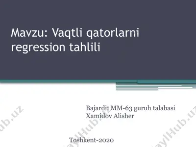 vaqtliqatorlar regression tahlili — PPTX