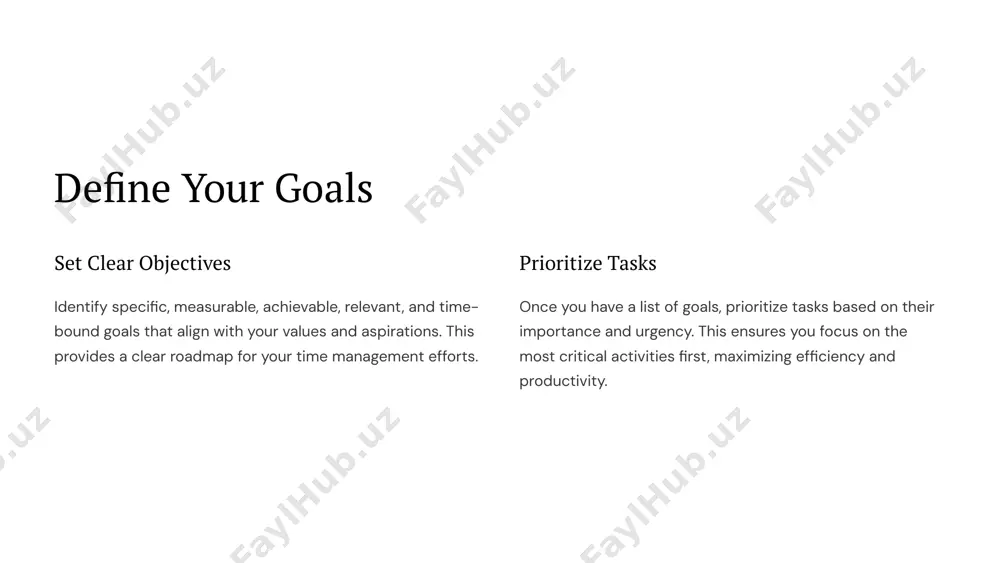 different tasks and activities, allowing for concentrated effort and minimizing multitasking. pomodoro technique work in focused intervals of 25 minutes followed by a short break, enhancing concentration and reducing mental fatigue. task prioritization use methods like the eisenhower matrix to prioritize tasks based on urgency and importance, ensuring you focus on the most critical activities. 5 delegate and automate delegate tasks assign tasks to others who can handle them efficiently, freeing up your time for higher-level activities. automate processes use technology to automate repetitive tasks and streamline workflows. this reduces manual effort and increases efficiency. 6 take breaks and rest 1 schedule breaks regular breaks throughout the day allow your mind to rest and recharge, improving focus and productivity. 2 engage in relaxation activities participate in activities that bring you joy and relaxation, such as reading, listening to music, or spending time in nature. 3 prioritize sleep get adequate sleep …