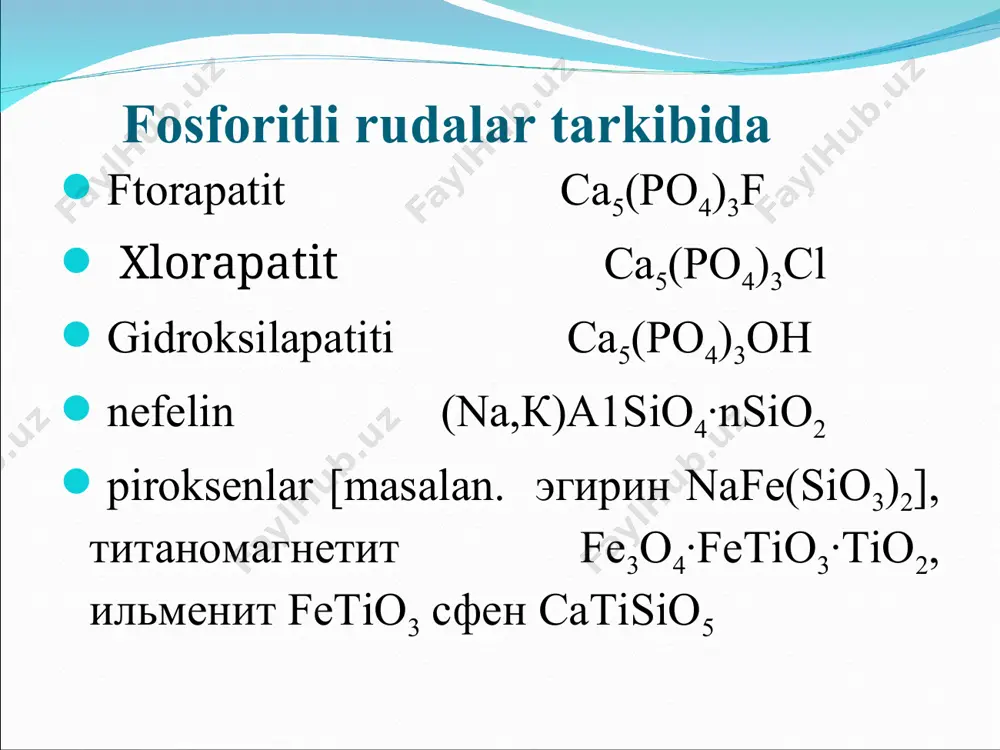 superfosfat o’g’itlarini olish texnologiyasi - Page 3