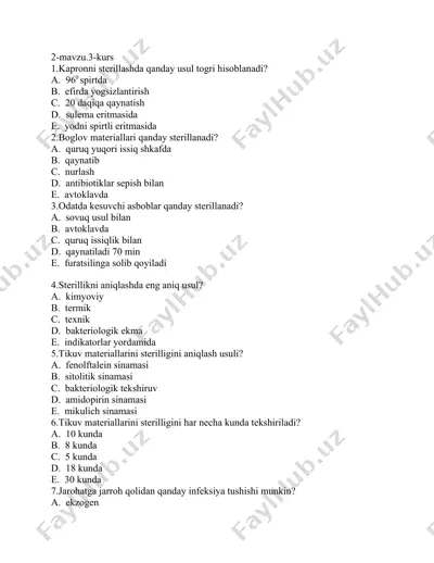 sterillash texnologiyasi — DOC