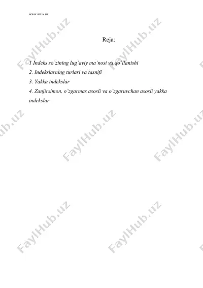 iqtisodiy indekslar — DOC