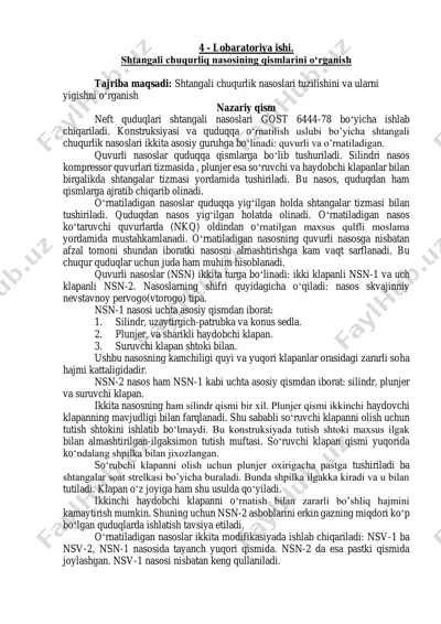 shtangali chuqurliq nasoslar — PDF