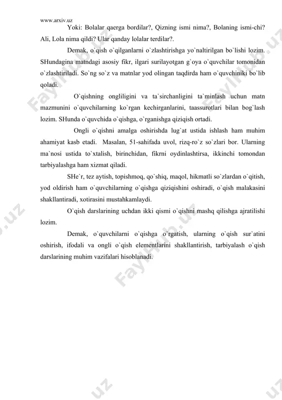 savod o’rgatishning asosiy davrida o’qishga o’rgatish - Page 5