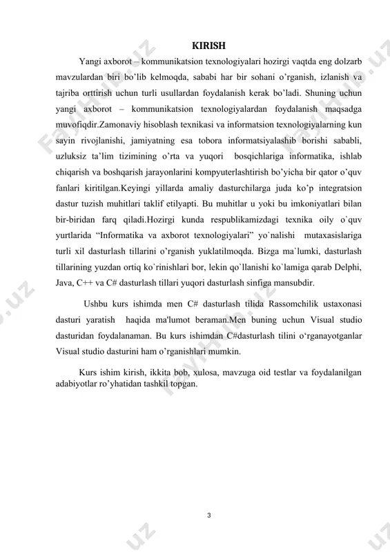 da nyu-djersi shtatining myurrey-xill shahrida bell laboratories kompaniyasining tizimli dastur tuzuvchisi dennis richie tomonidan yaratilgan. bu til oʻzini shunchalik yaxshi koʻrsatdiki, oxir oqibatda unda unix operatsion tizimlarining 90 % yadro kodlari yozildi (oldin quyi darajadagi til assemblerda yozilgan). c# ning vujudga kelishidan oldinroq yaratilgan tillardan, (pascal ulardan eng mashhuri hisoblanadi), yetarli darajada muvaffaqiyatli foydalanilgan, lekin aynan c# tili dasturlashning zamonaviy davri boshlanishini belgilab berdi.1960-yillarda dasturlash texnologiyalaridagi strukturaviy dasturlashlarning paydo boʻlishiga olib kelgan inqilobiy oʻzgarishlar c# tilini yaratish uchun asosiy imkoniyatlarni belgilab berdi. strukturaviy dasturlashlarning paydo boʻlishiga qadar katta dasturlarni yozish qiyin boʻlgan, satr kodlari miqdorining oshishi sababli dasturlarning oʻtish joylari chalkash massalariga aylanib ketishiga olib keladi. strukturaviy tillar dastur tuzuvchi instrumentlariga shartli operatorlarni, lokal oʻzgaradigan tartiblarni va boshqa mukammallashtirishlarni qoʻshib bu muammoni hal qildi. shunday tarzda katta dasturlarni yozish imkoniyati vujudga keldi. aynan c# tili kuch, elegantlik va maʼnodorlikni oʻzida muvaffaqiyatli birlashtirgan birinchi strukturaviy til boʻldi. uning boʻlishi mumkin boʻlgan …