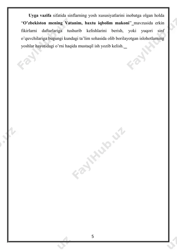 “o’zbekiston mening vatanim, baxtu iqbolim makoni” - Page 5