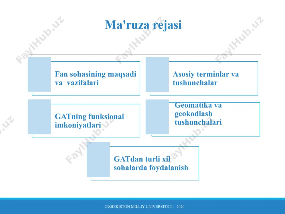 raqamli formatga ega bo‘lgan modellaridan foydalanish asosida, tabiiy tuproq resurslarining asosiy tarkibiy qismlari tavsiflari bo‘yicha tajriba yo‘li bilan olingan ma’lumotlarni tahlil qilish qobiliyatini rivojlantirish. tuproqshunoslikda gatning roli tuproqshunoslik sohasida amalga oshiriluvchi tadqiqotlar o‘z ichiga relef va o‘simliklar qoplamidan tashkil topgan ikkita asosiy tuproq xosil qiluvchi omillarni tahlil qilishni qamrab oladi va dala sharoitida amalga oshiriluvchi ishlar, xona sharoitida amalga oshiriluvchi tadqiqotlar ko‘rinishidagi ikkita bosqichdan tashkil topadi. tuproqshunoslikda gatning roli tuproq qoplamini differensiatsiyalash (tarkibiy qismlarga ajratish) asosini relefning hal qiluvchi roli va uning morfometrik tavsiflarini tasdiqlash tashkil qiladi. relefning ekologik nuqtai nazardan ahamiyati -nishabliklarning ekspoziyasi va tikligi, relefning bo‘linganlik darajasi, mutloq va nisbiy balandlik qiymati kabi topografik omillarning ta’siri bilan ifodalanadi. tuproq xosil bo‘lishida o‘zining botanik tarkibi va yog‘ingarchilik miqdori bilan tavsiflanuvchi - o‘simliklar qoplami muhim ahamiyatga ega hisoblanadi. shuningdek, tuproq xosil bo‘lishi jarayoni bilan u yoki bu darajada aloqadorlikka ega bo‘lgan - yoritilganlik darajasi, harorat, tuproq tarkibi va havoning namlik …