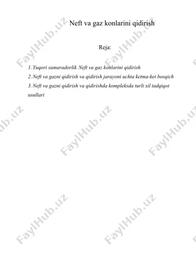 neft va gaz konlarini qidirish — DOCX