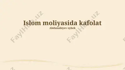 islom moliyasida kafolat — PPTX