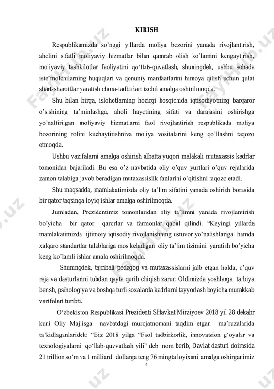, qishloq xo‘jaligi, kapital qurilish, transport kommunikatsiya, servis va xizmat ko‘rsatish sohalarida salmoqli yutuqlar qo‘lga kiritildi. ayniqsa, har qachongidan xam og‘ir bo‘lgan bu yilgi mavsumda mirishkor dehqon va fermerlarimiz fidokorona mehnat kirganlarimiz fidokorona mehnat qilganlarini alohida ta’kidlashni istardim. aholi farovonligini oshirish maqsadida joriy yilda ish haqi, pensiya stipendiya va ijtimoiy nafaqalar miqdori o‘tgan yillarga nisbatan sezilarli ravishda oshirildi. xususan, pedagog xodimlarning ish haqi so‘nggi 10 yilda birinchi marta 50 foizga ko‘paytirildi. ko‘rilgan chora tadbirlar tufayli aholining real umumiy daromadlari 2017 yilga nisbatan 12 foizga oshdi”1. yaqinda mustaqillikning 28 yilligini nishonlash arafasida turgan o’zbekiston respublikasida bozor iqtisodiyotini bosqichma-bosqich, oldindan puxta ishlangan model asosida qurayotganligi natijasida, mustahkam moliyaviy, iqtisodiy, byudjet, bank kredit tizimi, iqtisodiy barqarorlikni ta’minlaydigan resurslar zahirasi yaratildi. bugungi kunda respublikamiz tashqi iqtisodiy aloqalar sohasida taraqqiy etgan etakchi davlatlar bilan hamkorlikda ish olib borayotgani, yurtimizga investisiyalar orqali yangi texnika va texnologiyalarning kirib kelayotgani hech kimga sir emas. shunga qaramasdan, o’zbekiston ham …
