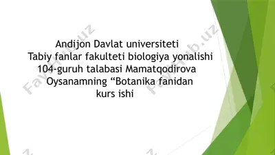 botanika fanidan kursishi — PPTX