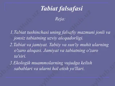 tabiat falsafasi — PPTX