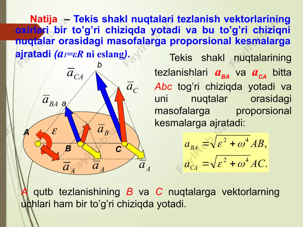 3-ma’ruza.qattiq jism tekis parallel harakatida nuqtalarining tezlanishlari - Page 5