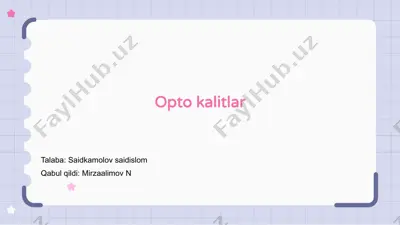 opto kalitlar — PPTX