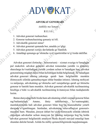 advokat gonorari — PDF