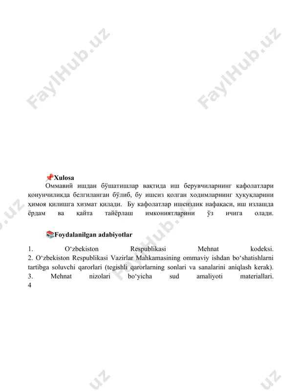 ommaviy ishdan bo‘shatish chog‘idagi kafolatlar taqdimoti - Page 5