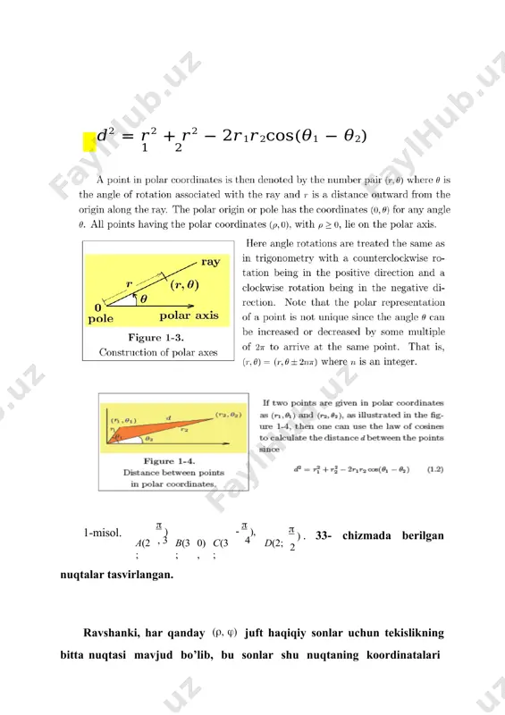 dekart va qutb koordinatlari orasidagi bog'lanish - Page 4