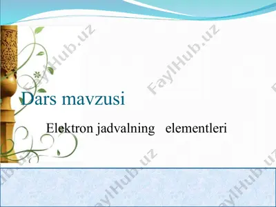 elektron jadvalning elementleri — PPT