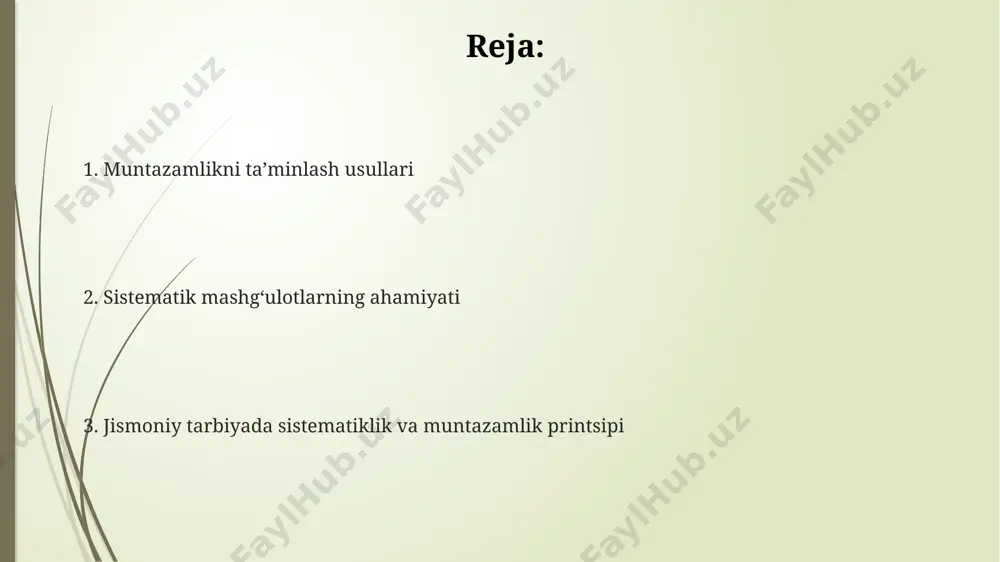 azamlik va tizimli yondashuv natijasida metabolizm tezligi 10-15% ga oshishi mumkin, bu esa ortiqcha vazndan xalos bo'lishga yordam beradi. sistematiklik yondashuvi orqali 6 oylik dastur davomida bolalarda 20% ga jismoniy chidamlilikning oshishi va 15% ga mushak kuchining o'sishi kuzatiladi. sistematik mashg'ulotlarning ahamiyati sportchi uchun haftasiga kamida 3 marta muntazam mashq qilish, texnika va taktik mahoratini rivojlantirish orqali sport natijalarini 15-25% ga yaxshilashga olib keladi. sistematik mashgʻulotlar mushaklarning kuchini 20-30% ga oshiradi va yurak-qon tomir tizimining ishlash samaradorligini sezilarli darajada yaxshilaydi, bu esa umumiy sogʻliqni mustahkamlaydi. rejalashtirilgan mashgʻulotlar 3-6 oy ichida chidamlilikni 2 baravar oshirishi va tana yogʻining miqdorini 10-15% kamaytirishi mumkin, bu esa sogʻlom tana ogʻirligiga erishishga yordam beradi. muntazamlikning jismoniy rivojlanishga ta'siri muntazam jismoniy faoliyat metabolizmni tezlashtirib, tana yog'ini 10-15% ga kamaytiradi, bu esa semirish va turli xil kasalliklar xavfini pasaytiradi. jismoniy mashqlarning muntazamligi mushaklarning kuchini va massasini 2-3 oy ichida 25% gacha oshirishi mumkin, bu esa suyak zichligini …