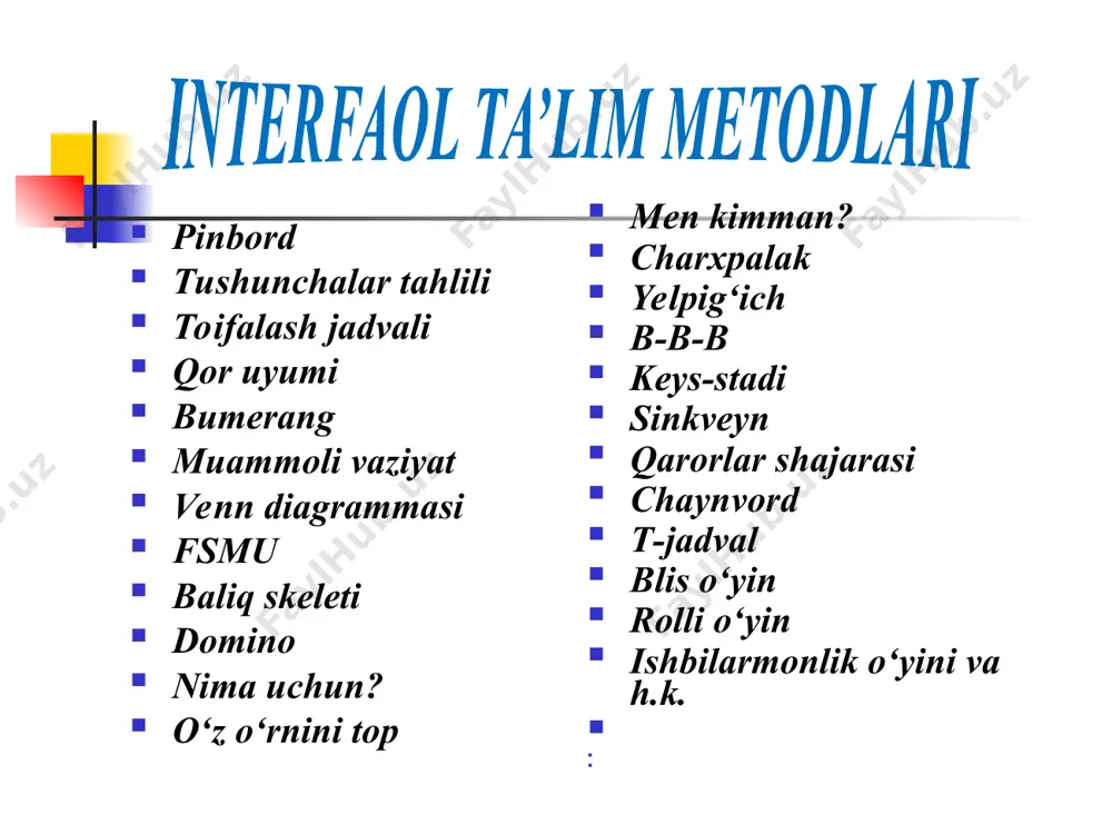 fan: pedagogik texnologiya - Page 5