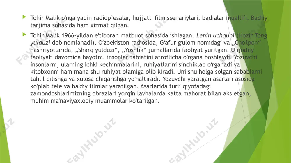 lom nomidagi mukofotlar bilan taqdirlangan. yoshlar tarbiyasiga oid asarlari inobatga olinib maorif fidoyisi unvoni berilgan. shuningdek, oʻzbekiston respublikasining birinchi prezidenti islom karimov farmoni bilan doʻstlik ordeni va oʻzbekiston xalq yozuvchisi faxriy unvoni bilan taqdirlangan. saodat saroyining kaliti shunday banda bor, chiroyli xulqi bilan jannatning baland darajalariga yetadi, garchi obid bo’lmasa ham.shunday banda bor, yomon xulqi sababli do’zaxning eng quyi qavatlaridan joy oladi, garchi obid bo’lsa ham. anas ibn molik ko’chada notanish bir yigit meni behos savolga tutib qoldi: -hamonki, inson taqdiri hali tug’ilmasdan ilgariyoq belgilab qo’yilgan ekan, yomonning yaxshi bo’lishiga harakat qilmog’i behuda ekan-da? masalan tushuntirib berishga zarur ilm kaminada yetarli bo’lmasa-da , savol berilgan , javob kutilmoqda edi. aqlim yetganicha dedimki : -ha, kishining taqdiri hali tug’ilmasdan ilgariyoq belgilab qo’yiladi. ammo kishining ro’parasida ikki yo’lni ham bergan: biri-hidoyat, ikkinchisi-zalolat, boshqacharoq aytsak yaxshilik va yomonlik. insonni inson bo’lishiga bois tarbiyadir va uch narsaga ehtiyoj sezadi: iste’dodga, ilmga va mashqqa. xazrat …