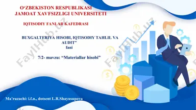 "materiallar hisobi" — PPT