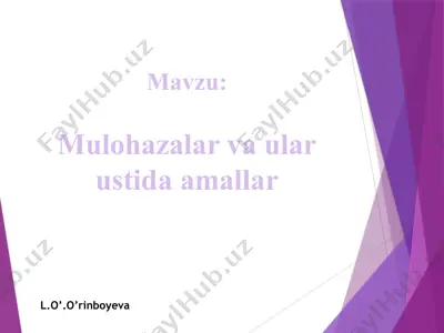 mulohazalar vaularustida amallar — PPTX