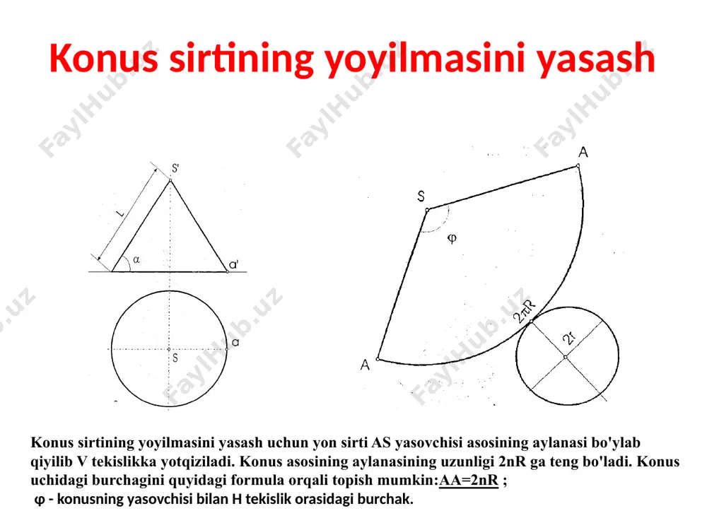 konussirtining yoyilmasini yasash - Page 3