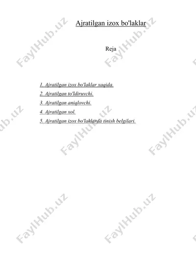 ajratilgan izox bo'laklar — DOC