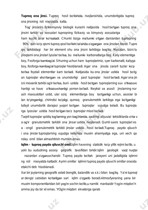 tadqiqotlarga asos boʻlib xizmat qiladi. g. mustaqil fan sifatida 19-asr oxiri va 20-asr boshlarida shakllandi. chet el olimlaridan birinchilardan boʻlib g.ning nazariy, metodologik va amaliy asoslarini u. m.deyvis (amerika g. maktabining yetakchisi) bilan v. penk (yevropa g. maktabining yetakchisi) yaratdi. ular relyef taraqqiyotining asosiy yoʻnalishlarini organizmlar tadrijiylik nazariyasiga tatbiqan ilmiy jihatdan tavsifladi. natijada g. yer haqidagi fanlar orasidan mustahkam oʻrin oldi. rossiyada g.ga p. a. kropotkin, v. v. dokuchayev, i. v. mushketov, i. s. shchukin, ya. s. edelshteyn, k. k. markov va b. asos soldi. turkiston hududlarini geomorfologik oʻrganishda va g.ning nazariy konsepsiyalarini ishlab chiqishda 20-asrning oʻrtalari va 2- yarmida birmuncha yutuqlarga erishildi. bu davrda geomorfolog olimlar geomorfologik sathlar, geotektura, yerning morfostrukturasi va morfoskulpturasi, morfologik komplekslar, geomorfologik sikllar haqida ilmiy fikrlarni rivojlantirdilar. yer poʻsti va mantiyasining tarkibi haqidagi yangi maʼlumotlar asosida yer relyefi va dunyo okeani tubi relyefining kelib chiqishi va rivojlanishi haqida yangi konsepsiyalar yaratilmoqda. relyefni tasniflash, flyuvial, karst, …