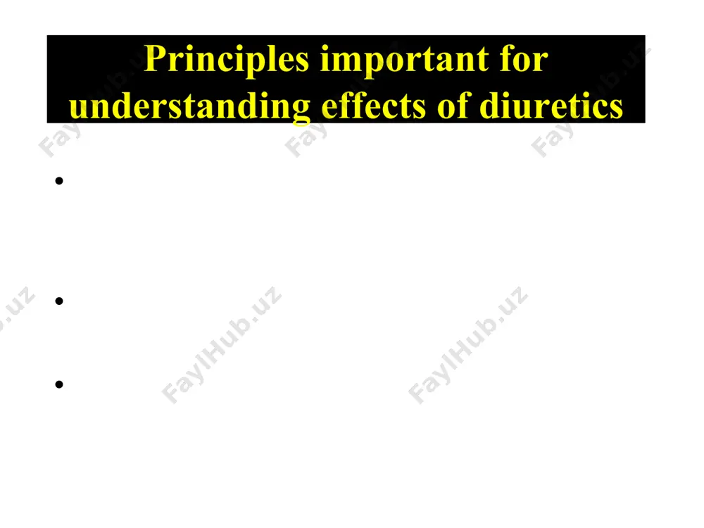 ffects. lower doses now used cause fewer adverse effects. among them are: hypokalemia dehydration (particularly in the elderly) leading to postural hypotension hyperglycemia possibly because of impaired insulin release secondary to hypokalemia hyperuricemia because thiazides compete with urate for tubular secretion adverse effects of thiazides-2 hyperlipidemia; mechanism unknown but cholesterol increases usually trivial (1% increase) impotence hyponatremia due to thirst, sodium losloss, inappropriate adh secretion (can cause confusion in the elderly), usually after prolonged use less common problems hypersensitivity - may manifest as interstitial nephritis, pancreatitis, rashes, blood dyscrasias (all very rare) metabolic alkalosis due to increased sodium load at the distal convoluted tubule which stimulates the sodium/hydrogen exchanger to reabsorb sodium and excrete hydrogen hypercalcemia adverse effects of thiazides-3 loop diuretics secreted in proximal tubule by acid mechanisms act on the ascending loop of henle to inhibit sodium and chloride transport cause a greater natriuresis than thiazides effective at …