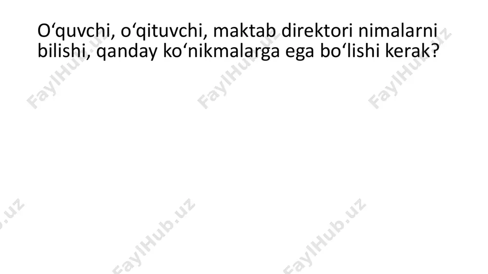 h va yangi metodikalarga o‘rgatish milliy-tadqiqot instituti menejerlik o‘quv kurslari umumiy o‘rta ta’limning tarixida ilk bor joriy etilishi kutilayotgan umumiy o‘rta ta’limning milliy o‘quv dasturi amaldagi davlat ta’lim standarti, o‘quv dasturlarini tanqidiy tahlil qilish, keng jamoatchilikning darsliklarning mazmuniga nisbatan bildirgan fikr-mulohazalari, ta’limning keyingi bosqichi hamda zamonaviy mehnat bozorining real talablari asosida, xorijiy davlatlarning ta’lim sohasida erishgan natijalarini inobatga olgan holda ishlab chiqilmoqda. milliy o‘quv dasturini ishlab chiqish, ekspertiza qilish va tajriba-sinovdan o‘tkazish hamda bosqichma-bosqich amaliyotga joriy etish samaradorligini ta’minlash maqsadida yuqori salohiyatli milliy va xalqaro ekspertlar, jumladan, unicef, usaid va boshqa xalqaro tashkilotlar tomonidan taqdim etilgan xorijiy konsultantlar bilan tizimli ishlash tashkil etildi. amaldagi davlat ta’lim standartlari, o‘quv dasturlari va o‘quv adabiyotlarini rivojlangan xorijiy davlatlarning o‘quv-me’yoriy resurslari bilan qiyoslash orqali o‘rganib chiqilmoqda, ilg‘or tajribalardan kelib chiqqan holda milliy o‘quv dasturini ishlab chiqishda singapur, koreya respublikasi, aqsh, gongkong va yaponiya kabi davlatlar tajribalaridan tashqari umume’tirof etilgan xalqaro baholash dasturlari talablari va …