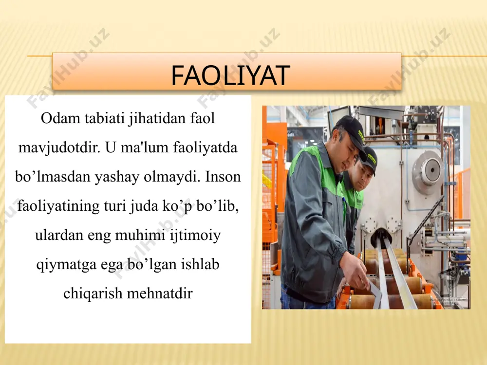 markaziy boshqaruvchi usullarining o‘zgarishi odamdagi maqsadga muvofiq harakatlarning amalga oshirilishi va avtomatlashuvi malaka deb aytiladi. ishning tuzilishi shunday qisman avtomatlashuvi tufayli o‘zgarish imkoniyati quyidagidan iborat: malaka faoliyat tarkibida o‘ziga xos o’rin faoliyatning asosiy turlari: o’yin mehnat ta'lim mehnat faoliyatining asosiy xusususiyatlari odam hayoti uchun zarur bo’lgan hamma narsalarni jamiyatdan oladi, shu orqali o‘z ehtiyojlarini qondiradi ichki faolitning asosiy xususiyatlaridan biri bu tashqi faolitning toyyorlochi kuchi xisoblanadi ichki faolit tashqi faolitni motivlarni uyg‘onishi, emotsional kechinmalar bilan kuzatilib o‘zida mavjud bo‘lgan emotsional-texnikaviy tarkibiga ega ikkinchidan, ichki faoliyat tashqi faoliyat natijasida vujudga kelib interiorizatsiyani amaliy yo‘li xisoblanadi faoliyat real predmetlar bilan amalga oshirilmidi, balki ularni obrazlari orqali, real maxsulot o‘rniga esa fikriy natija vujudga keladi ma’lum bir aqliy xarakatlarni muvoffaqiyatli amalga oshirish uchun avvalam bor amaliyotda o‘zlashtirib real natijani olish kerak ichki faoliyat va tashqi faoliyat bu- bola bir yoshga to’lgandan boshlaboq unda faoliyatning sodda shakllarini egallash uchun shart-sharoitlar yuzaga kela boshlaydi. bunday …