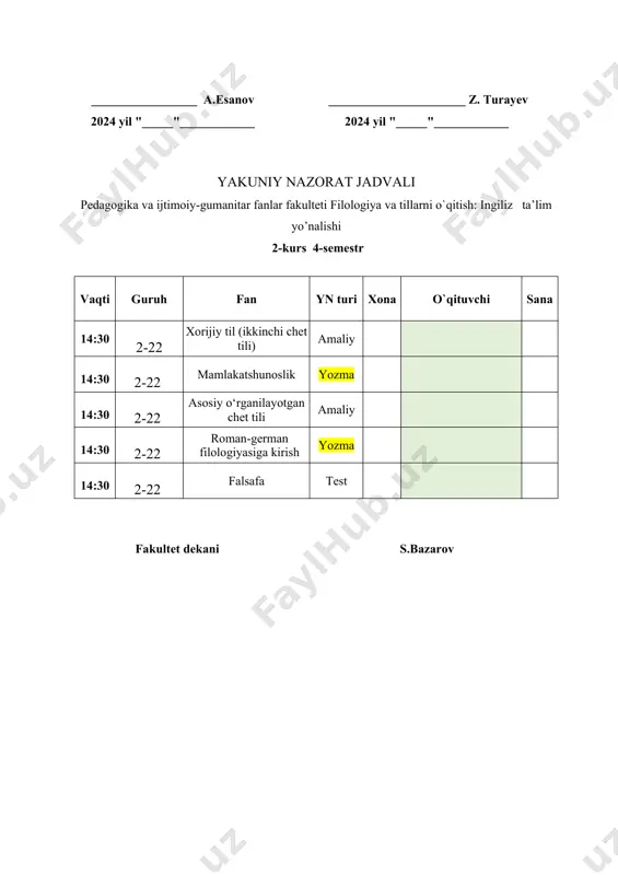 yakuniy nazorat jadvali - Page 2