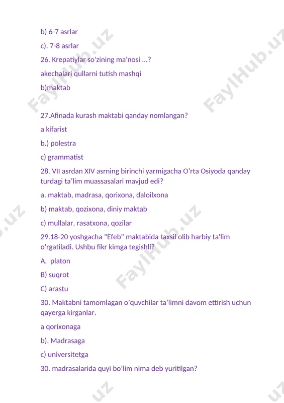 xalilov navro`zning umumiy pedagogika fanidan testlari - Page 4