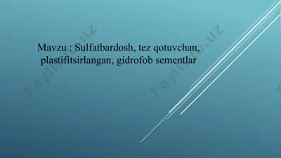 sulfatbardosh sementlar — PPTX