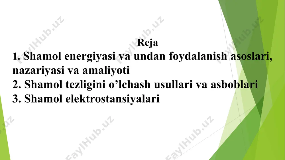 o‘rnatilgan shamol energoqurilmalari ishlab chiqaradigan elektr energiyasi, metall troslarga bog‘langan elektr simlari orqali yerga uzatiladi. kanadaning ≪magenn power≫ kompaniyasi ishlab chiqqan uchib turuvchi havo shari energetik qurilmalari ham geliy gazi bilan to‘ldiriladi. havo shari qurilmasi o‘zining gorizontal o‘qi atrofida aylanishi orqali elektr energiyasi ishlab chiqaradi. havo shari qurilmasining ma’lum balandlikdagi barqaror turishi magnus effekti hisobiga amalga oshiriladi. ishlab chiqarilgan energiya metall troslarga bogiangan elektr simlari orqali simlarni o‘rab yig‘uvchi chig‘ir va transformatorlar o'rnatilgan maydonchaga uzatiladi. kompaniya ishlab chiqaradigan ushbu konstruksiyadagi havo shari qurilmasi 200+300 m balanlikka o‘rnatilib, 90+100 m/s tezlikda esadigan shamol bilan ishlashga mo‘ljallangan yuqorida keltirilgan havo sharli shamol energoqurilmalari ana’naviy shamol energoqurilmalariga qaraganda ikki marta ko‘p va ikki marta arzon elektr energiyasi ishlab chiqaradi. 57-rasmda amerikaning ≪a1- taeros energies)) va kanadaning ≪magenn power≫ kompaniyalari ishlab chiqqan, havo shariga o'rnatilgan shamol energoqurilmalarining ko'rinishi keltirilgan. 7-rasm. havo shariga o'rnatilgan shamol energoqurilmalari: a - «magenn power» kompaniyasi; b - ≪altaeros energies≫ …