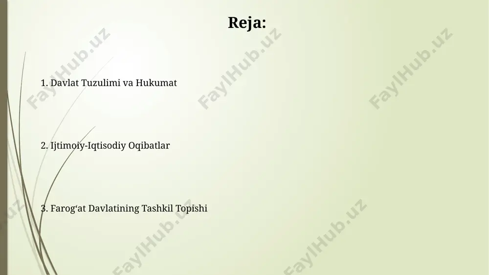hirishga ehtiyoji katta muammo sifatida qoldi. farogʻat davlatining andijon shahrida 3 ta yirik sanoat korxonasini qurish orqali iqtisodiy o'sishini ta'minlashi, lekin ishsizlik darajasi 10% dan oshganligi iqtisodiy muvozanatni buzdi. sogʻliqni saqlash tizimi respublikamizning qishloq joylarida 2000 yildan boshlab 50 dan ortiq yangi qishloq vrachlik punktlari qurilishi va jihozlanishi davlat tomonidan moliyalashtirildi, bu esa aholi sonining 10% ga xizmat koʻrsatishni yaxshiladi. farogʻat davlatining sogʻliqni saqlash tizimi 1991-yildan keyin 300 dan ortiq shifoxona va 1500 dan ziyod ambulatoriya muassasalarini oʻz ichiga olgan holda qayta tuzildi. aholining demografik koʻrsatkichlari farog‘at shahri aholisining yillik o‘sish sur’ati 2% ni tashkil etib, bu ko‘rsatkich samarqand va buxoro shaharlariga nisbatan yuqori bo'lgan. 1897 yilgi aholini ro'yxatga olish ma'lumotlariga ko'ra, farog'at viloyatining umumiy aholisi 1,2 million kishini tashkil etgan bo'lib, ulardan 600 ming nafari o'zbek millatiga mansub edi. iqtisodiyotning rivojlanishi farog‘at davlatining iqtisodiyotini rivojlantirishda 1920-yillarda paxta yetishtirish 50% ga oshdi, bu samarqand viloyatining daromadlariga sezilarli ta’sir ko‘rsatdi. 1930-yillarda …
