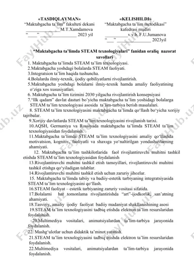 steam ta'lim texnologiyalari — DOCX