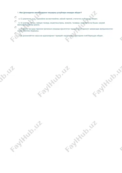 fan o'rganadigan masalalarini tekshirish uslublari — DOCX