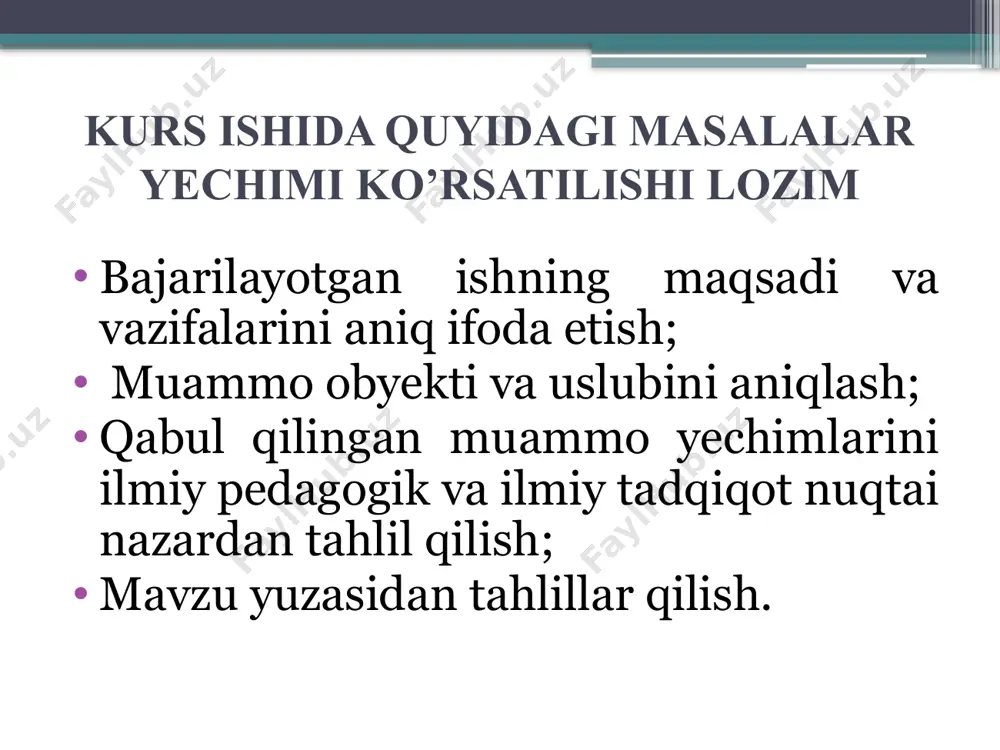 kurs ishini yozish bo‘yicha taqdimot - Page 3