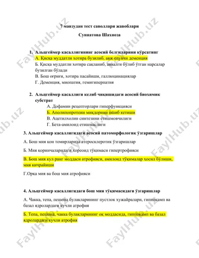 alzgeymer kasalligi — DOCX