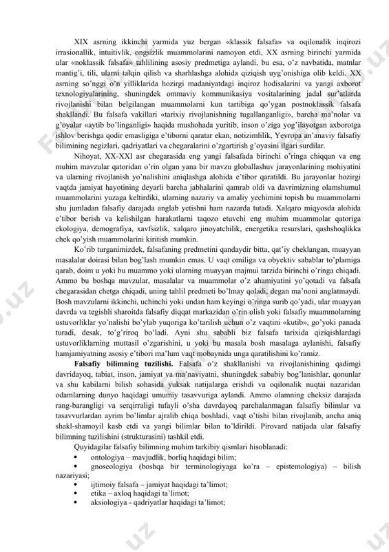 n natijalar (masalan, jinslar, foydali qazilmalar yoshini aniqlash va sh.k.)ni e’tiborga olgan holda, ishonch bilan inson sayyoramizda hayotning tadrijiy (evolyusion) rivojlanishi mahsulidir, deb qayd etish mumkin. hozirgacha mavjud bilimlar oddiy mehnat qurollarini yasagan insonsimon mavjudotlarning (lot. homo habilis – uquvli odam) qadimgi manzilgohlari taxminan 3-5 mln yil oldin paydo bo’lgan, degan xulosaga kelish imkonini beradi. arxeologik va ilmiy ma’lumotlarga ko’ra, qaddini tik tutib yuradigan odam yoshi taxminan 1,5 mln yilni tashkil etadi. homo sapiyens, ya’ni aqlli odamlar tipi atigi 40-60 ming yil oldin vujudga keldi. insonda ong paydo bo’lib, u ijtimoiy mavjudot sifatida uzil-kesil shakllanganidan beri, mutaxassislar fikricha, uning asosiy xususiyatlarida jiddiy o’zgarishlar yuz bergani yo’q, ya’ni u hozirgi odamlardan deyarli farq qilmaydi. ong paydo bo’lishi esa, ilmiy tasavvurlarga muvofiq, inson tarixiy rivojlanishining odam miyasi o’sib borayotgan mehnat faolligi va verbal (nutq orqali) muloqot ta’sirida o’ta rivojlanib, murakkab mavhumliklarni tushunadigan darajaga yetgan davri bilan bog’lanadi. shunday qilib, inson tushunchalarga ta’rif …