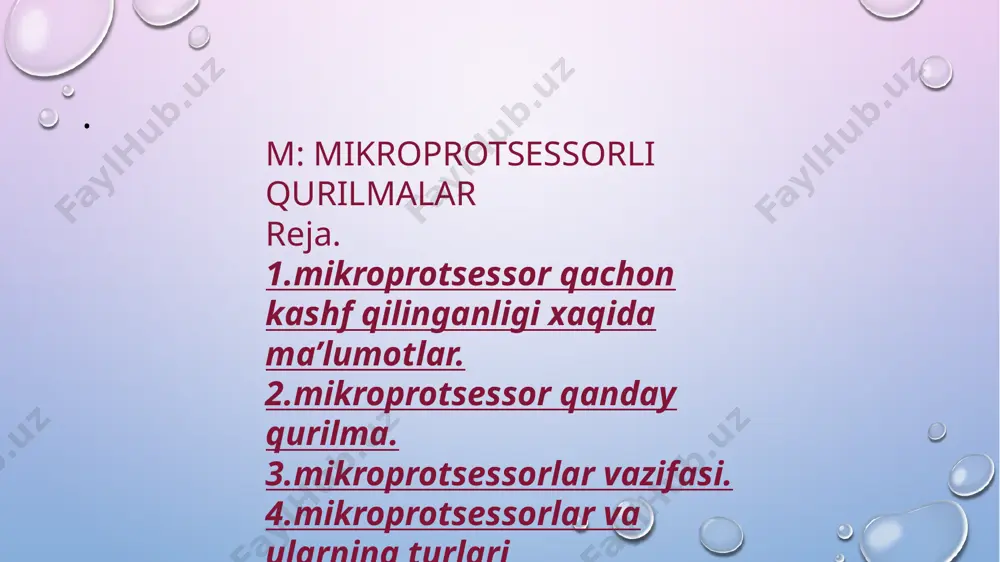 ikroprotsessor ko'rsatmalarni qabul qilish, ularni dekodlash, ularni bajarish uchun mos dasturlarni qidirish, ularni bajarish, ma'lumotlarni tahlil qilish va ushbu jarayon natijalarini 1 soniyada yoki undan kam vaqt ichida namoyish etishga qodir. mikroprotsessorlar raqamli kompyuterning markaziy protsessor (cpu) tomonidan qo'llaniladigan mantiqdan foydalanadilar, ular qo'shish, olib tashlash, ko'paytirish va bo'lish kabi juda oddiy mantiqiy operatsiyalarni bajarish orqali ishlaydi. kompyuterning mikroprotsessori uning miyasidir, chunki u undagi dasturlarni bajarish uchun zarur funktsiyalarni qayta ishlash va bajarishga mas'uldir. minglab yoki millionlab elektron tranzistorlarning ulanishi tasodifiy ravishda amalga oshirilmaydi, chunki ularni o'rnatish uchun ularga anakart yoki anakartda joylashgan ma'lum bir ulanish kerak bo'ladi, chunki u boshidanoq u o'rnatilgan edi taxtaga va uni o'zgartirib bo'lmadi. mikroprotsessorlarning turlari. mikroprotsessorlarni ichki va tashqi tezligi bilan ajratish mumkin, bu shuningdek soniyada ishlangan bitlarni, shuningdek, xotiraga kirish qobiliyatini va qayta ishlanishi mumkin bo'lgan kompyuter darajasidagi ko'rsatmalar va dasturlarning repertuarini belgilaydi. mikroprotsessorlarning turlari ham ishlab chiqaruvchilarga ko'ra farq qiladi, ularning eng savdo …