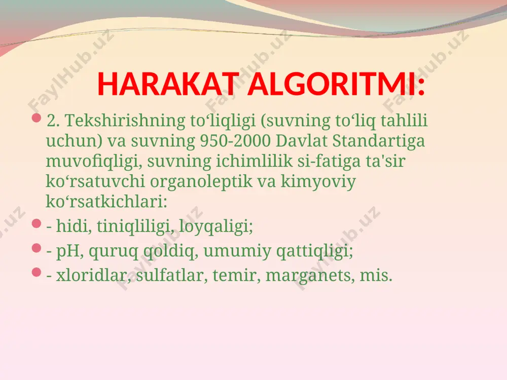 amaliy ko‘nikma "ichimlik suvining laboratoriya tekshirish! natijalarini baholash" - Page 5