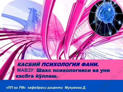 psixologiya fanida inson tushunchasi — PPT