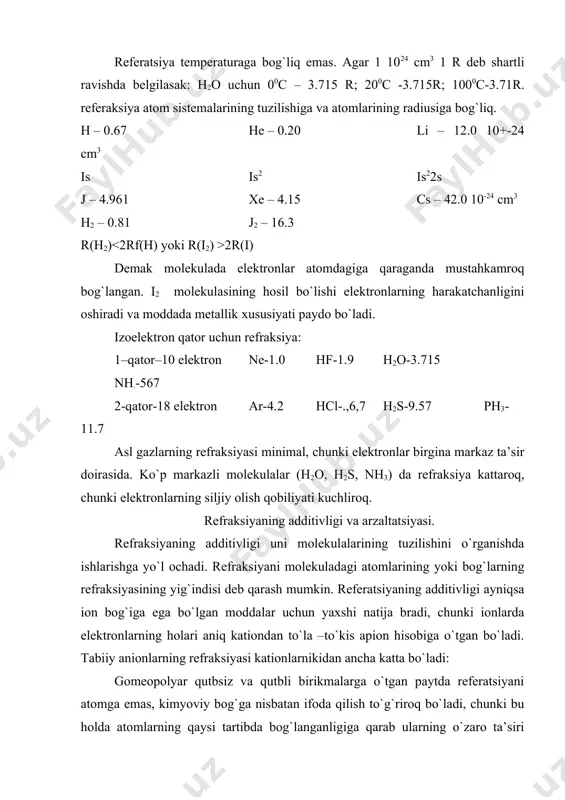 molekulalarning tashqi elektr maydonidagi qutublanuvchanligi - Page 5