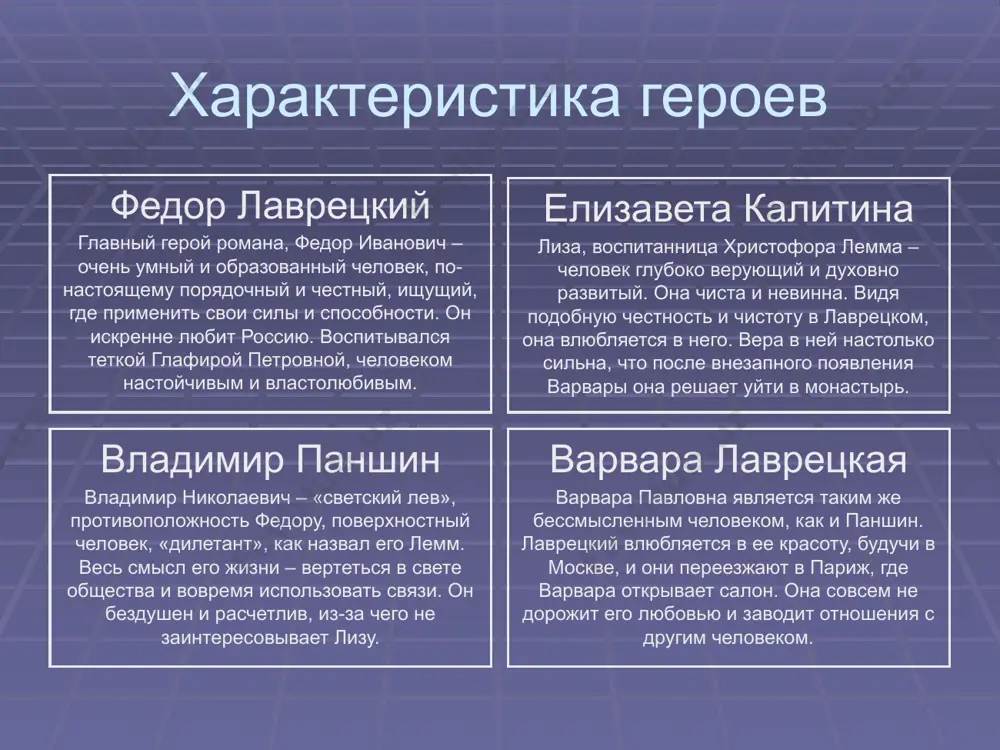ургенева елизаветы шаховой с судьбой героини романа. скорее всего, одной из самых правдивых догадок является знакомство тургенева с e. e. ламберт, известной в светских кругах своей религиозностью и взглядами, схожими со взглядами лизы. наверное, ламберт была одним из многих впечатлений тургенева, составивших образы героев и ситуаций в романе. не только герои находились под влиянием впечатлений ивана сергеевича. хорошо знакомые ему края описал тургенев и в тех главах романа, где рассказывается о родовом имении лаврецких -- васильевском. в своих воспоминаниях о совместных охотах с тургеневым летом 1858 г. а. а. фет указывает, что, как он достоверно знает, действие романа "дворянское гнездо" в той части, где говорится о васильевском, "перенесено тургеневым в топки", имение писателя в малоархангельском уезде орловской губернии. image1.jpeg image2.jpeg /docprops/thumbnail.jpeg