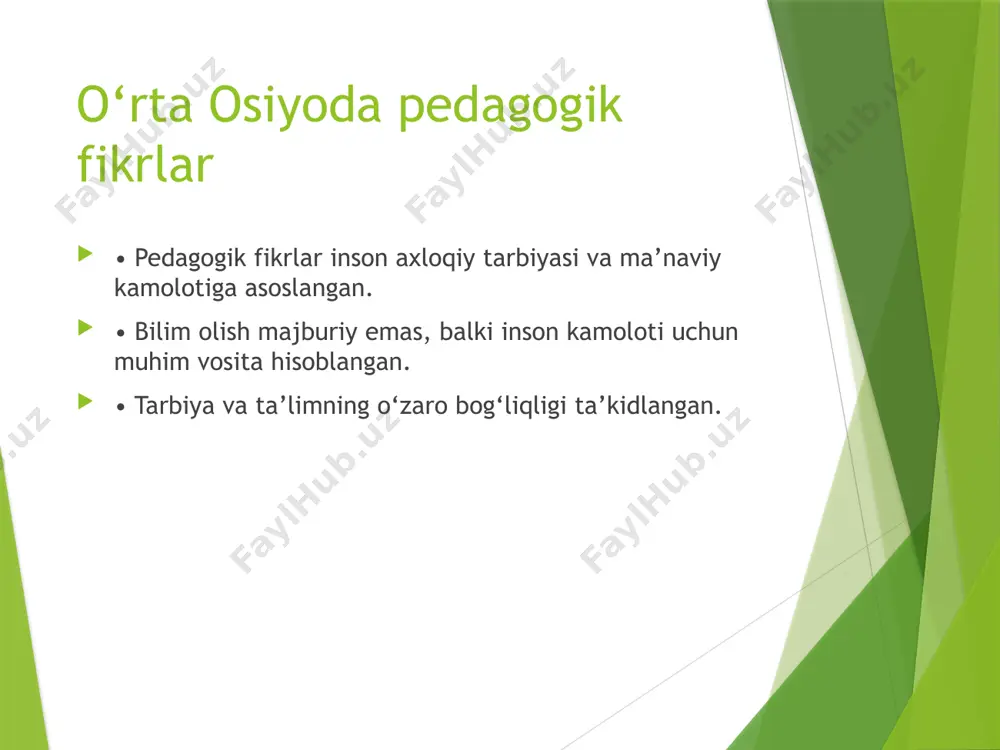 o‘rta osiyoda tarbiya, maktab va pedagogik fikrlar - Page 5