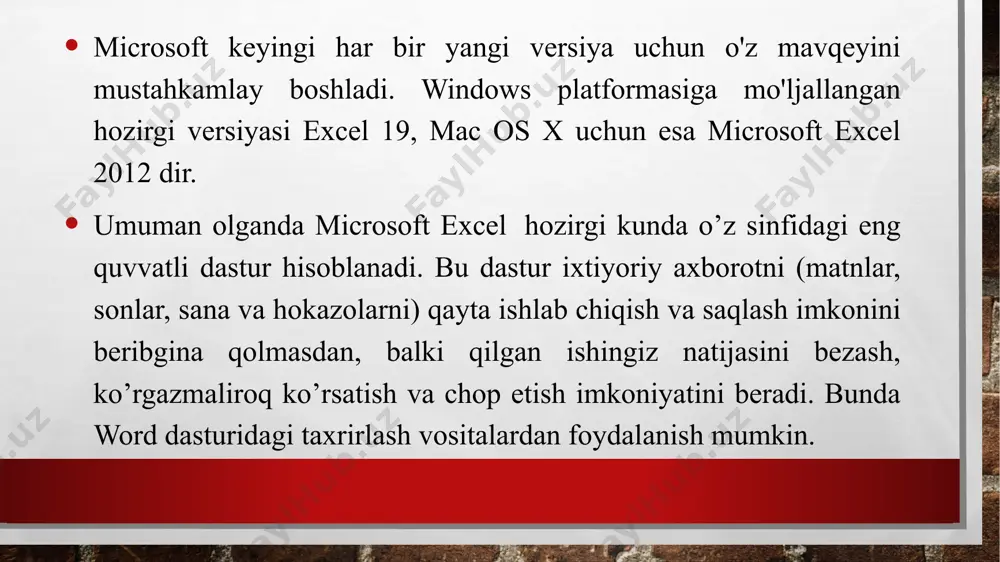 elektron jadvallar. ms excel va uning asoslash usullari - Page 4