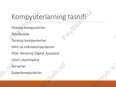 kompyuterlarning tasnifi — PDF